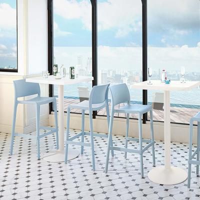 Set of 2 Sensilla Outdoor Stackable Bar Stools by Lagoon in Baby Blue