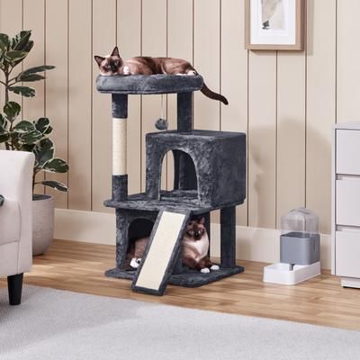 TEMU Yaheetech 91cm Height Cat Tree Cat Tower With Double Condos Scratching Posts Scratching Board Ball Warm And Cozy Cat House For Kittens