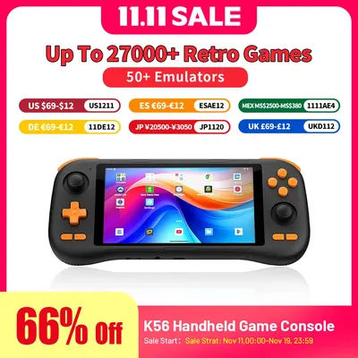 K56 Handheld Game Console 5.5'' IPS Touch Screen With 50+ Emulators Up To 27000+ Retro Games For DC/MAME/SS/Arcade/3DS/PSX/PSP
