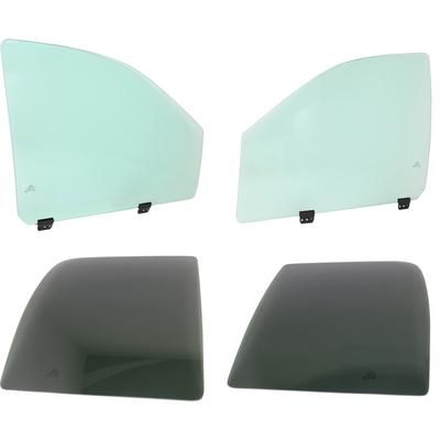 Replacement Door Glass, Front & Rear, Driver Passenger Side, 1-year unlimited-mileage warranty SET-REPD480117-4