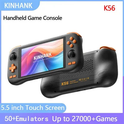 KINHANK K56 Handheld Game Console 5.5'' Touch Screen 50 Emulators Android 14 5000mAh Retro Game Player for PS1/PSP/DC/SS