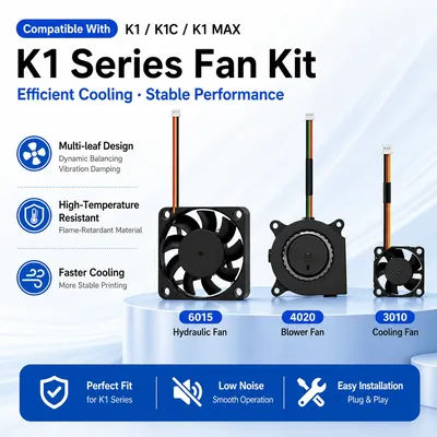 K1C/K1 MAX Fans 4020 Blower Fan DC 24V 3010 Axial Cooling Fan Extruder Hotend Heat Sink Fan for K1/K1C/K1 MAX 3D Printer