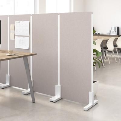 Workpro Motiva Freestanding Privacy Screen, 55"h X 24"w X 15"d, Warm Beige, Standard Delivery