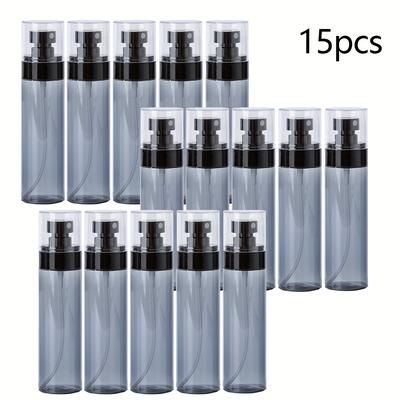 TEMU 10pcs Mist Spray Bottles, 2.03oz Refillable Plastic Atomizers With Black Caps For Alcohol, Essential Oils, Cosmetics, Travel & Cleaning Solutions, Spray Bottles For Liquids