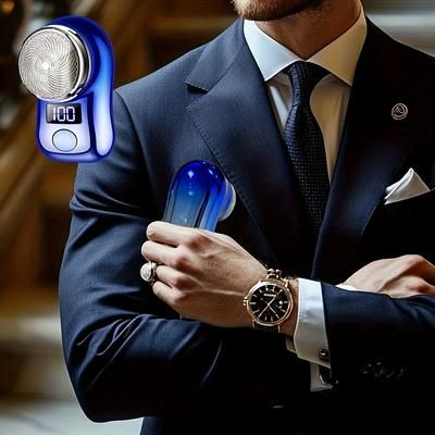 TEMU Men's Shaver, Usb Charging, Digital Display Function, Compact And Portable, Suitable For Business Travel, Men's Holiday Gift