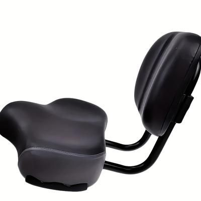 TEMU Universal Bike With Backrest Cushion, Black Synthetic Leather & Sponge, Uncharged, Ideal For Easter, Christmas, Halloween