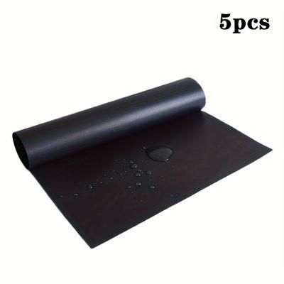TEMU 5pcs Bbq Mat, Heat Resistant, Easy To Clean, Reusable, Suitable For Outdoor Camping And Grilling