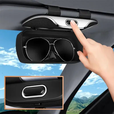 Custodia per occhiali per visiera per auto Custodia per occhiali da sole interna floccata in ABS premium Custodia protettiva per occhiali antigraffio