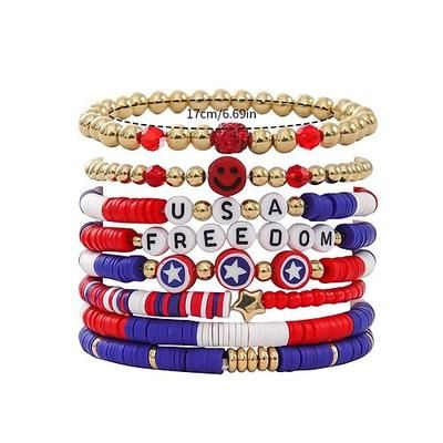 250° anniversario USA Braccialetto Bandiera USA Casual Adulti Per uomo Per donna Semiquincentenario Mascherata Giorno dell'Indipendenza / 4 Luglio Casuale Festival Costumi di Halloween facili Vestirsi