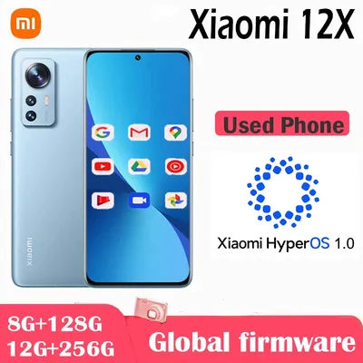 Xiaomi Mi 12x smartphone Android 5G HyperOS 1.0 6.28 inch 12GB RAM 256GB ROM All Colours in Good Condition Original used phone