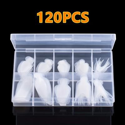 TEMU A Box Of 120 Silicone Molds, Featuring 10 Different Styles With 12pcs Each, Is A And Reusable Manicure Tool That Allows For The Creation Of Exquisite Nail Designs.
