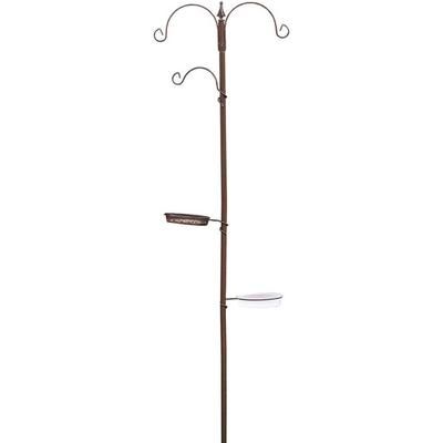 TEMU Divchi Bird Feeder With 2 Dishes, Bird Feeders Hanging Station, Bird Feeder Pole, Bird Feeding Station, Metal Bird Feeder Stand, Bird Feeders For Small Birds Garden Decorations