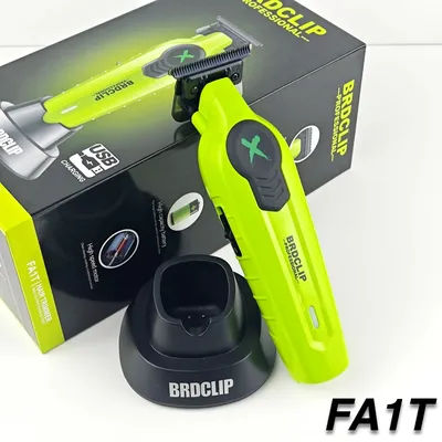 BRDCLIP FA1T NEW Green Professional Hair Trimmer Barber Carving Gradient Finish Machine Electric Clipper with Charger Stand