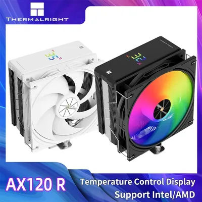 Thermalright AX120-R 4 Heat Pipes CPU Cooler ARGB PWM Professional Digital Display Radiator for LGA1851/1700/115X/1200 AMD AM5