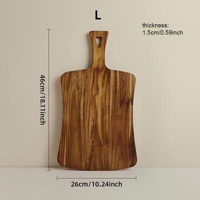 TEMU Premium Acacia Wood Cutting Board With Handle - Ultra-thick Dual-sided Design, Durable & Easy- For Cheese, Meat, Vegetables, Fruits - Food-safe Kitchen & Serving Tray For & Entertaining
