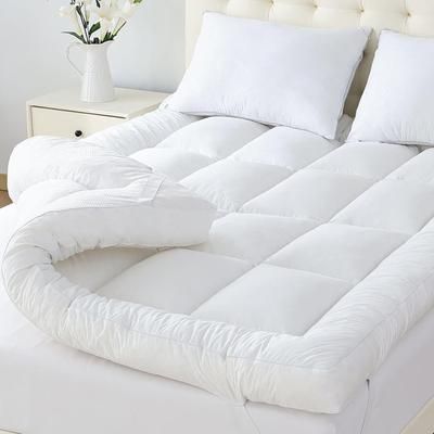 TEMU Luxevoir® 10cm High Loft Mattress Topper | Hotel Quality, Super Soft & Brushed Microfiber Top With Hollowfiber Filling | Elasticized Corner Straps To 40 Cm