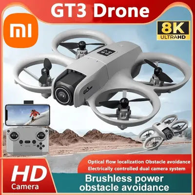 Xiaomi Original GT3 Drone 8K HD Dual Camera Optical Flow Positioning Obstacle Avoidance 5G GPS Remote Control Airplane 15000M