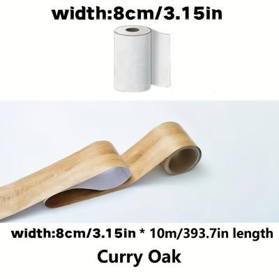 TEMU 1pc Self-adhesive Wood Grain Repair Tape - Pp Material, Realistic Wood Patterns For Diy Furniture, Table, Chair, Skirting Board, Door, Window, Floor Restoration