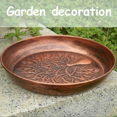 TEMU 1pc Upgraded Metal Bird Bath & Feeder With Peacock - Durable Outdoor Garden Decor, Attracts Birds With Easy-access , Bird Bath For Outside