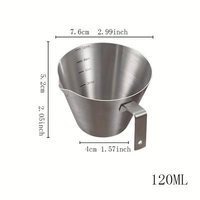 TEMU 100ml & 120ml Stainless Steel Coffee Extraction Cup With Measurement – Durable, Reusable, And Dishwasher Safe For Espresso And Milk Measurements, Coffee Cup