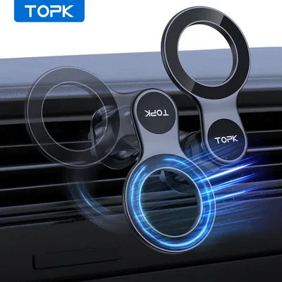 TOPK for MagSafe Car Phone Holder,Magnetic Car Phone Mount,Hands Free Air Vent Phone Holder Car Clip