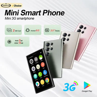 SERVO S26 Mini Android Smartphone 3G WCDMA Dual Camera 16GB ROM Play Store WhatsAPP WiFi Hotspot 2SIM Card Small Smart Cellphone
