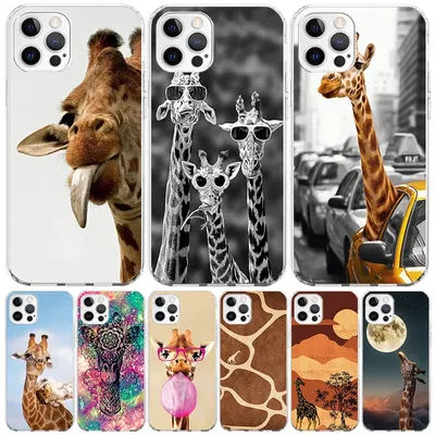 Cute Cartoon Giraffe Animal Case Phone Cover for Apple iphone 16 15 14 13 12 Mini 11 Pro Max 16E X