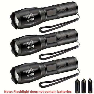 TEMU 3pcs Led Aluminum Handheld Flashlight, Portable Handheld Tactical Flashlight For Outdoor Camping And Hiking - And Bright! Ideal For Emergencies And Outdoor Use., Best For Christmas