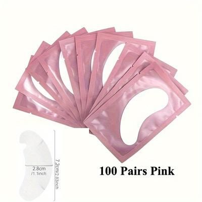 TEMU Pairs Pink Hydrogel Eye Patch - Natural Under Eye Gel Pads For Lash Extensions & Beauty Tools, -free, Lash Extension Supplies | Natural Pads | Hydrogel Eye Patch, Eye Patch