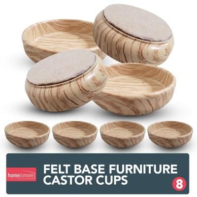TEMU 8 Premium Felt Castor Cups Non Slip Caster Floor Chair Leg Furniture Protectors