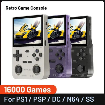 KINHANK K36 Retro Handheld Video Game Console 500nit 3.5 Inch IPS Screen 16000 Games Emulator for PS1/PSP/DC/N64/SS