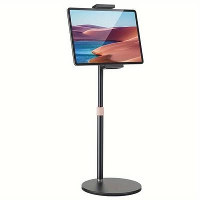 "TEMU Universal Tablet Mount- Adjustable Height, 360° Rotation, Metal Phone Holder For Desk, Compatible With Ipad Mini/iphone/ (4.7"-12.9") - , Sturdy Construction, And Space-saving"