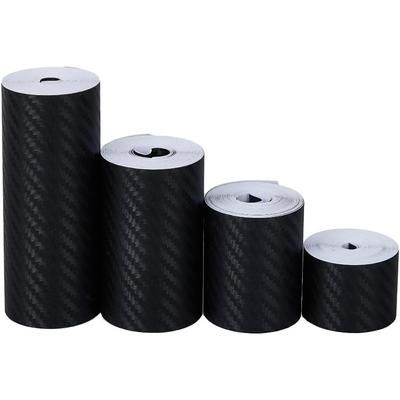 TEMU 4 Rolls 4 Sizes Carbon Fiber Stickers Carbon Fiber Vinyl Tapes Car Carbon Fiber Car Wraps Black Detailing Vinyl Wrap Tape Self-adhesive Decorative Car Sticker 5m/roll