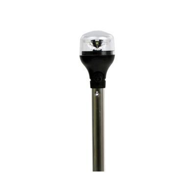 Attwood Marine LightArmor Plug-In All-Around Light w/ Black Horizontal Composite Base /Adapter 20in Aluminum Pole 5550-PA20-7