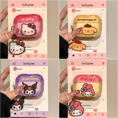 Étui AirPods 4 1 2 3 Pro 2021, dessin animé KT mélodie, casque sans fil Bluetooth, housse de protection en TPU couleur bonbon ours