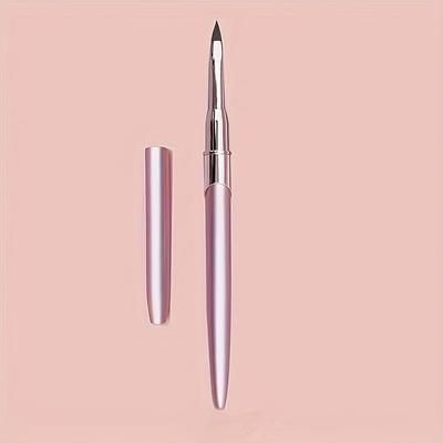 TEMU 1pc 3d Nail Art Brush, Pink Metallic Gel Sculpting Pen With , Non-slip Handle, Nail Art Tool Accessory, No Fragrance, Nail Art Supplie