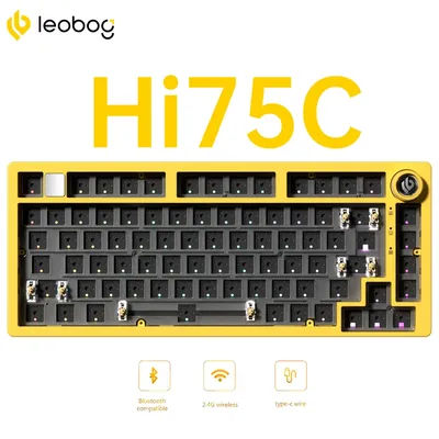 LEOBOG Hi75C/HI75C Pro Tri-Mode Custom Barebone Keyboard Wired/Wireless Aluminum Keyboard Kit RGB Backlit Gasket Structure