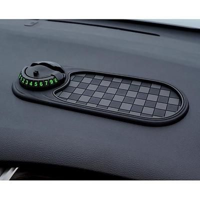 Tappetino antiscivolo multifunzione per auto, nuovo supporto multifunzionale per telefono cellulare da cruscotto, tappetino antiscivolo universale girevole per cruscotto auto con numero di parcheggio