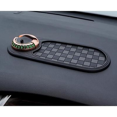 Tappetino antiscivolo multifunzione per auto, nuovo supporto multifunzionale per telefono cellulare da cruscotto, tappetino antiscivolo universale girevole per cruscotto auto con numero di parcheggio
