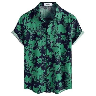 Retrò Vintage Boho Anni '70 Camicia Camicie hawaiane Hippie Floreale Costume Per uomo Halloween Carnevale Festival Musicale Vacanza al Mare Festa a tema retrò Adulti Camicia