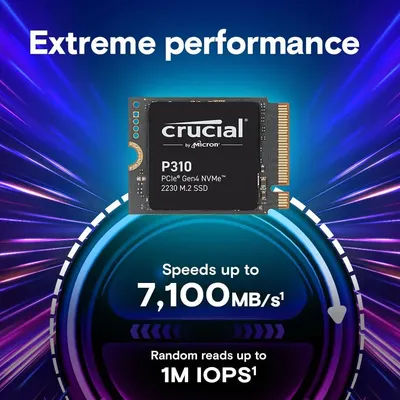 Crucial P310 1TB 2TB & Micron 2450/2550 256GB PCIe Gen4x4 2230 NVMe M.2 SSD -Uplevel Your Console -Internal Solid State Drive