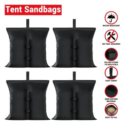 4pcs Sandbags Weights Camping Outdoor Tent Gazebo Foot Legs Sandbags for Tent Base Heavy 600D Oxford Waterproof Tent Accessories