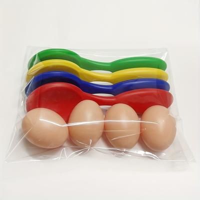 TEMU A Set Of Easter Balance Egg Spoons For Activities, Featuring Egg Balancing Spoon Races.