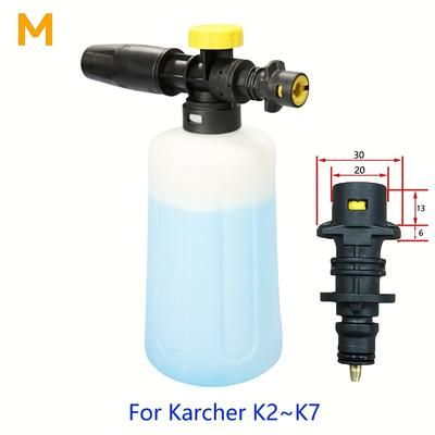"TEMU 750ml Snow Foam For Karcher , K3, K4, K5, K6 And Universal 1/4" High Pressure Washer Soap Foamer With Adjustable Nozzle, Pa Pot Foam Sprayer For Car Cleaning"