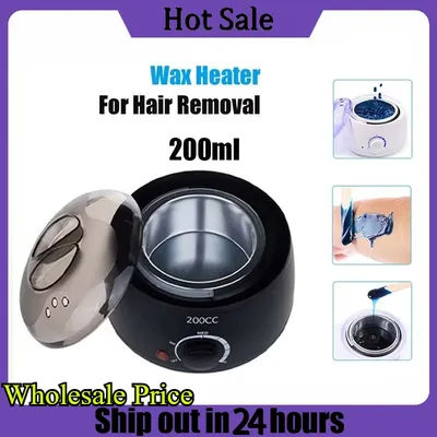 200ml Portable Therapy Machine Wax Warmer Electric Hair Removal Kit Facial Bikini Area Armpit- Melting Pot Hot Wax Heater