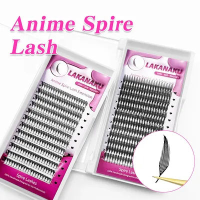 LAKANAKU Anime Lashes Premade Volume Fan Comic Eyelash Extensions