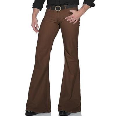 Retrò Vintage Anni '70 Fantastico Pantaloni a zampa d'elefante Pantaloni a zampa Hippie Disco A vita medio-alta Tinta unica Costume Per uomo Halloween Carnevale Festival Musicale Festa a tema retrò