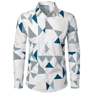 Retrò Vintage Anni '70 Camicia Disco Geometrico Costume Per uomo Halloween Carnevale Festival Musicale Parata dell'Orgoglio Mese dell'orgoglio Adulti Camicia