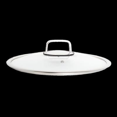 LIVWELL DiamondClad™ 12" Tempered Glass Lid with Silicone Rim, Cool Touch Insulated Handle, Dishwash by BrylaneHome in Clear