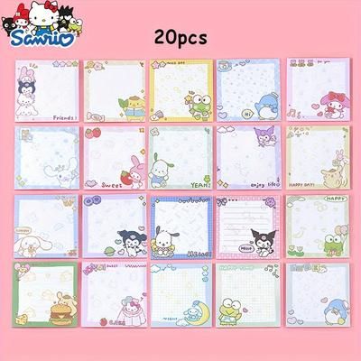 TEMU 20 Packs Cute Cartoon Sticky Notes - For Kuromi, For Hello Kitty, For Cinnamoroll Designs, Diary & For Use, Pink & Blue Themed, Office Supplies | Design | Durable Plastic, Notebook